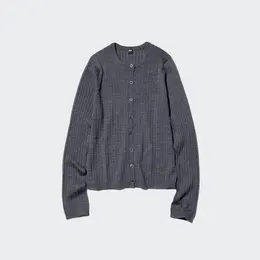 メリノリブクルーネックショートカーディガン￥3990