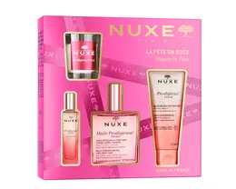 クリスマスコフレ　2025　ニュクス　NUXE　プロディジュー フローラル コレクション キット ￥8690（2025年11月12日数量限定発売） セット内容：プロディジュー フローラル オイル 100mL、プロディジュー フローラル シャワー ジェル 100mL、プロディジュー  フローラル ル オード パルファム 15mL、プロディジュー フローラル キャンドル 60g ＊2025年10月29日より店頭予約開始