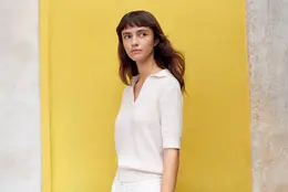 ユニクロ アンド コントワー・デ・コトニエ　2026年春夏コレクション　ポロニットコーデ