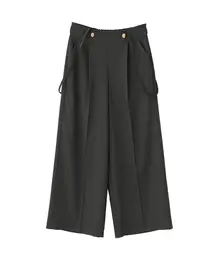 【ストラ】ボタンワイドパンツ 