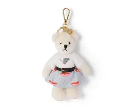 プラダ  メタルリング付テディベアキーリングチャーム　パステルブルー