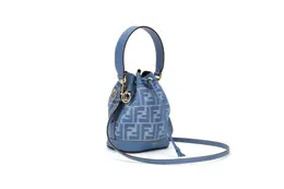 フェンディの巾着バッグ　デニムカラーのジャカード素材　「モン トレゾール」