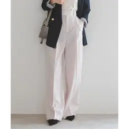 ノーブル　新作　エステルツイルストレッチスラックスパンツ　フロント