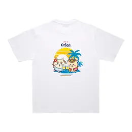 ちいかわ×オリオンビール シーサーのおみやげやさん Tシャツ ホワイト_カンパ～イ裏