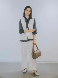 PLST プラステ 春　2025 ハレの日　卒業式　卒園式　入学式　入園式 セレモニー　コーデ　スタイル　ジレ 30代　高身長　ママ　セットアップ　