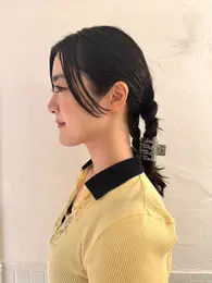 30代髪型・ミディアムのサイド