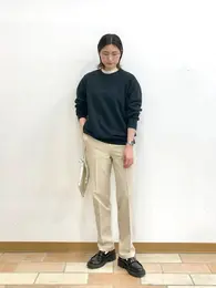 ユニクロ感動スリムパンツとスェットのコーデ