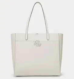 ローレン ラルフ ローレン　ペブルド レザー ラージ Cameryn トート バッグ　ソフト ホワイト