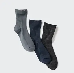 ユニクロ新作の「ソックス／3足組／クルーラメ」のブツ画像