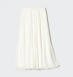 ユニクロシフォンプリーツスカート商品画像　ホワイト