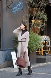 ニットガウンコートコーディネート