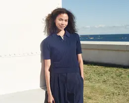 ユニクロ アンド コントワー・デ・コトニエ　ポロトップスコーデ