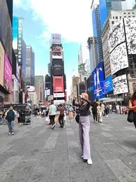 タイムズスクエア　記念撮影