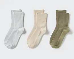 ユニクロ新作ラメソックス　ライトグレーセットのブツ画像