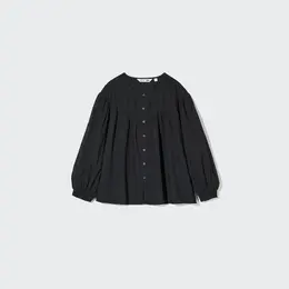 コットンシアーブラウス7分袖￥3990