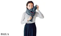 きゅっとコンパクトに結び 結び目を中心から少しずらす