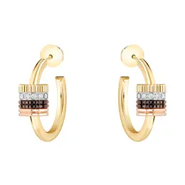 キャトル クラシック 1モチーフ フープイヤリング￥1346400（予定価格）（イエローゴールド、ピンクゴールド、ホワイトゴールド、ダイヤモンド、ブラウンPVD）