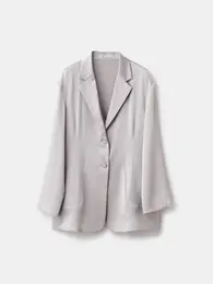 トリアセサテンシャツジャケット￥19000