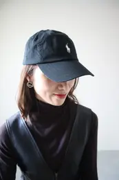 ポロ　ラルフローレン　コットン　チノ　ボール　キャップ　黒　ブラック　着画