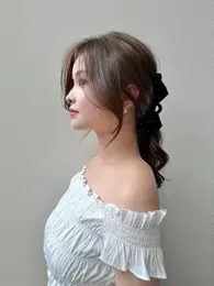 30代　髪型・ロングのサイド