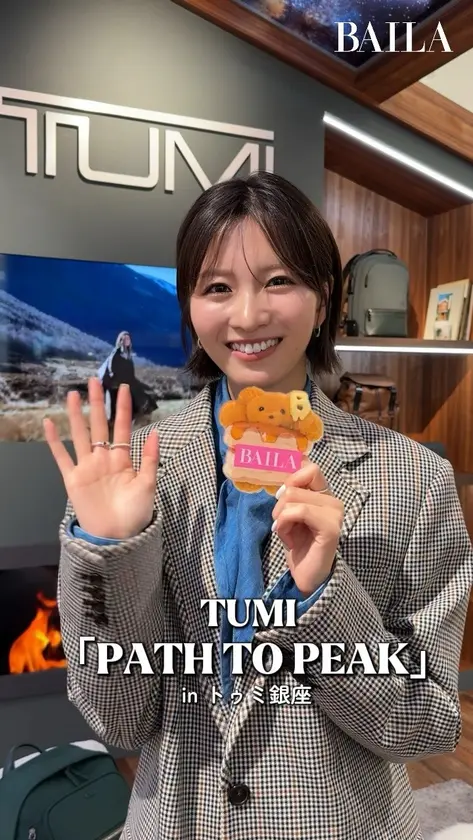 TUMI 銀座で岡崎紗絵さんをキャッチ🧸💚