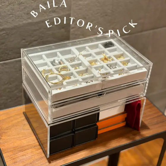 【無印良品の重なるアクリルケース】 エディターのジュエリー収納法